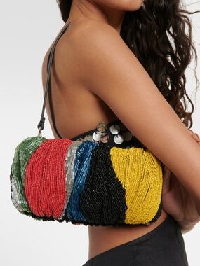 STAUD Multicolor Beaded Bag